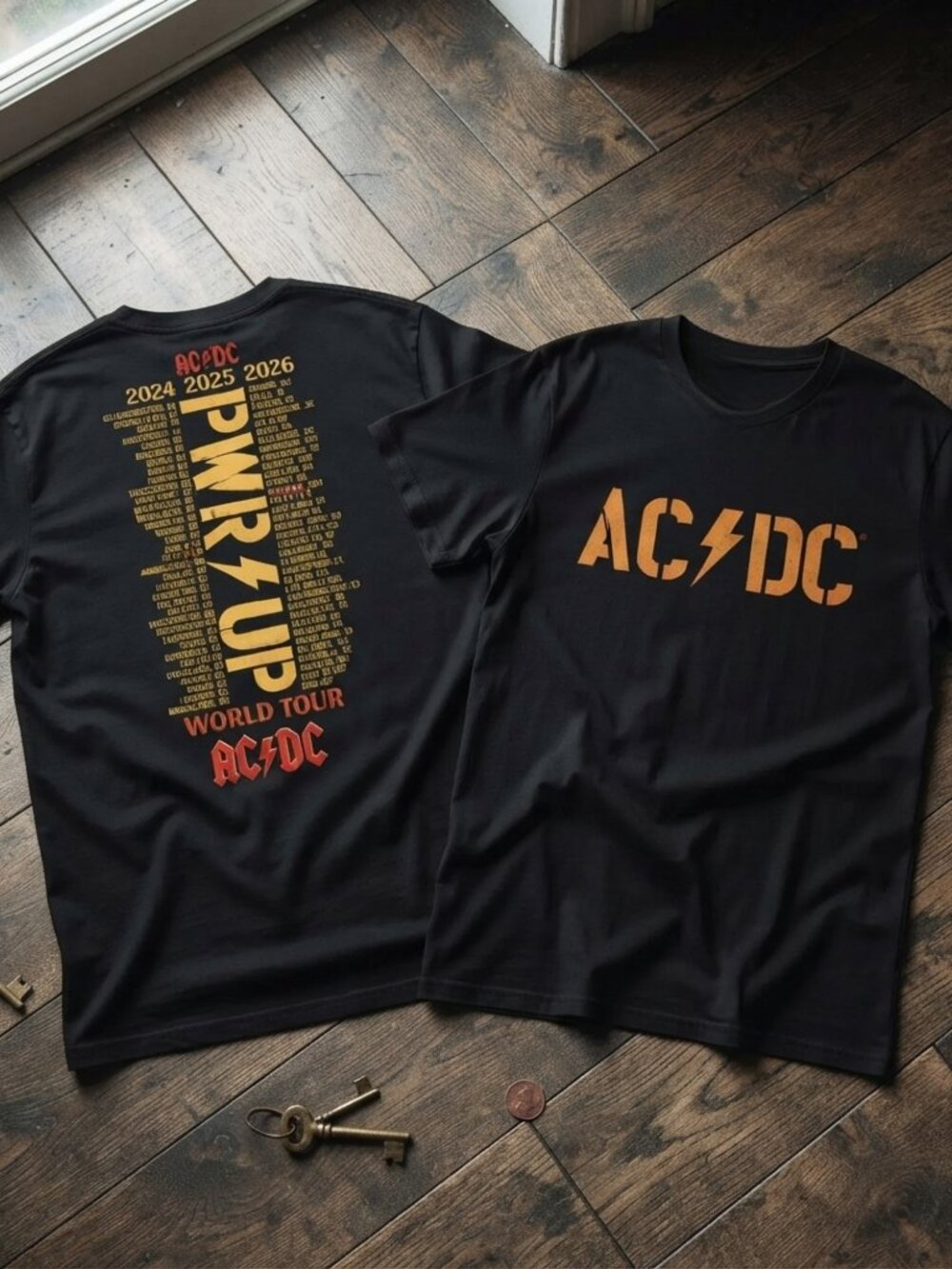 AC/DC PWR UP World Tour 2024-2026 Graphic Black T-Shirt